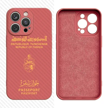 Чехол для паспорта Тунис для iPhone 15 14 13 12 11 Pro Max XS XR Mini 7 8 6S Plus 5 SE 2022