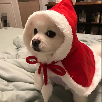 Рождественский костюм собаки, плащ для собаки, пончо Санта-Клауса, накидка для кошки, бархатная накидка для щенка, Рождественский плащ, плащ Санта-Клауса, Рождественский костюм для домашних животных