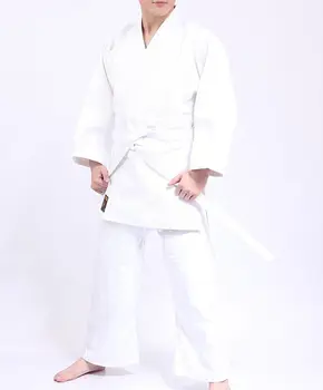 УНИСЕКС белые утолщенные хлопчатобумажные тренировочные костюмы дзюдоистов для боевых единоборств Международного стандарта