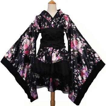 Сексуальное Кимоно, халат для девочек в японском стиле, Платье горничной Лолиты для женщин, Вечерние Танцы Юката, Костюмы для косплея из аниме, Женские костюмы для леди
