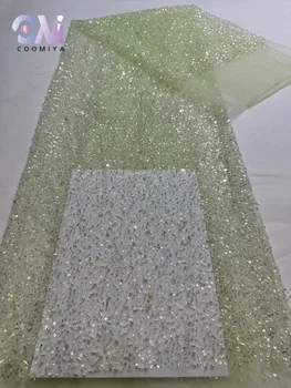 Отделка вечернего платья бисером и пайетками, высококачественная вышивка из ткани для женщин, серия свадебных платьев