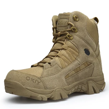 Мужская обувь TaoBo С высоким берцем, Уличные Тактические Военные ботинки, Противоскользящие Износостойкие Удобные Походные Боевые Рабочие ботинки