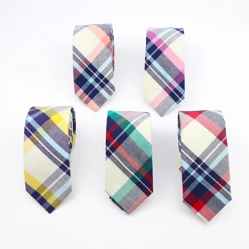 Классический мужской хлопковый галстук в полоску и клетку длиной 6 см, модный повседневный галстук в минималистичном стиле, галстук для свадебного представления