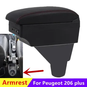 Автомобильный подлокотник для Peugeot 206, коробка для подлокотников для Peugeot 206 plus, центральный ящик для хранения, Модернизация интерьера автомобильными аксессуарами USB