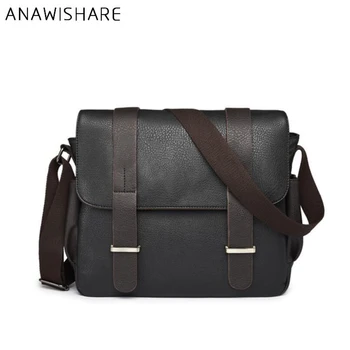 Мужские сумки-мессенджеры ANAWISHARE, большие кожаные сумки через плечо для мужчин, школьная сумка через плечо, сумка для ноутбука, кожаная сумка Bolsa Feminina