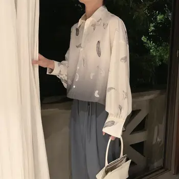 Рубашки с длинным рукавом Мужской модный принт Плюс размер Социальная Официальная Деловая Уютная Красивая Базовая блузка для отдыха в корейском стиле R53