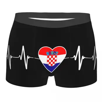 Крутое Сердцебиение Хорватский Флаг Боксеры Шорты Трусики Мужские Трусы Breathbale Хорватская Страна Сердце Семейные Трусы Нижнее Белье