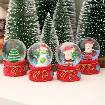 Милый стеклянный снежный шар, мини-снеговик, стеклянный шар реалистичной формы, многоцелевые 3D мультяшные рождественские украшения