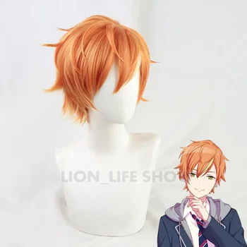 КРАСОЧНАЯ СЦЕНА Project SEKAI! Shinonome Akito Оранжевый парик для косплея, термостойкая синтетическая шапочка для косплея без волос