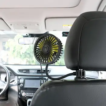 Вентилятор охлаждения спинки автомобильного сиденья, вращающийся на 360 градусов, автоматический вентилятор вентиляции подголовника, 3-ступенчатый регулируемый Электрический охладитель спинки сиденья на лето