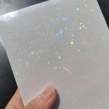Голографическая звезда, фольга, клейкая лента, горячее тиснение на бумаге, цветная карточка для упаковки своими руками, 50 листов, 6 дюймов, 105x165 мм