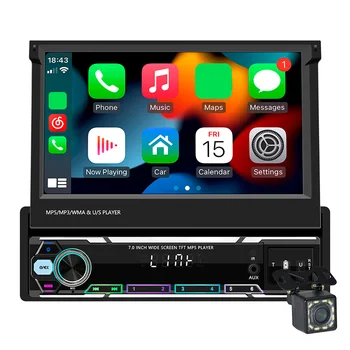 7-дюймовое автомобильное стереосистемное радио, совместимое с Bluetooth, беспроводной автомобильный мультимедийный плеер Carplay Android Auto, Mirrorlink WiFi, RGB Light, FM TF/ USB