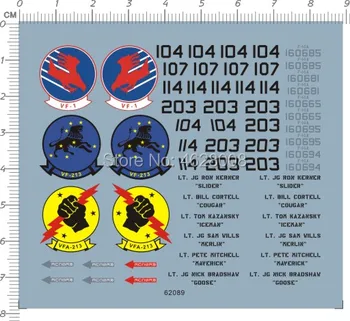 Подробная информация о модели истребителя 1/72 ВВС США F-14 VF-1 VF-213 VFA-213 Наклейка с водой