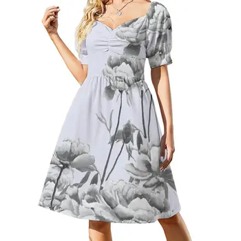 серое платье с рисунком пиона, вечернее платье, элегантная роскошная Пляжная Одежда знаменитостей
