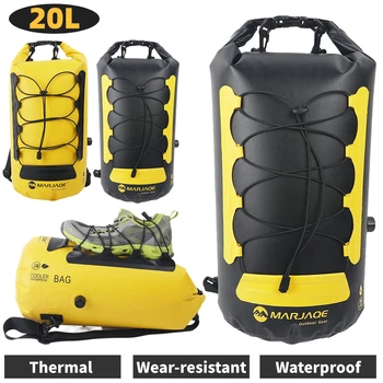 20-литровый водонепроницаемый сухой мешок для хранения, сумка для сухого влажного разделения, рюкзак для сушки, Большая емкость для каякинга, рафтинга, катания на лодках, плавания