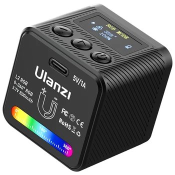 Ulanzi L2 RGB Мини Магнитный Видео Светильник для Gopro Hero 12 11 10 9 8 7 6 DSLR Светодиодный Светильник Для Камеры С Сотовым Рассеивателем Комплект ламп