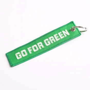 Ткань JDM Culture С двойной вышивкой логотипа Автомобильный брелок для ключей Брелок для ключей Keytag Go Green TAK