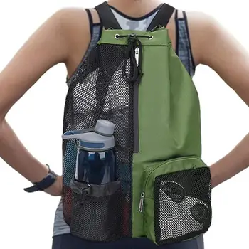 Спортивная сумка с водонепроницаемой сеткой, спортивная спортивная сумка, спортивный рюкзак для хранения, крупногабаритный спортивный рюкзак, сумка для спортзала, струнный рюкзак для спортзала