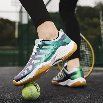 Мужская и женская спортивная обувь для настольного тенниса, уличные женские кроссовки для занятий в тренажерном зале, красные, синие Мужские профессиональные кроссовки для бадминтона.