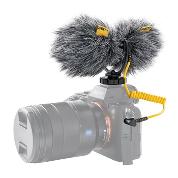 Deity V-mic D4 Duo Двухголовочный суперкардиоидный микрофон для трансляции на камеру, видеомикрофон для записи интервью Canon Nikon