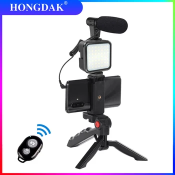 Комплект для видеоблогинга HONGDAK Оборудование для видеосъемки со штативом Bluetooth-управление для зеркальной камеры Смартфон Комплект Youtube