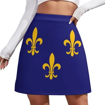 Флаг Луизианы французские американцы Louisiane сине-желтые лилии, высококачественная мини-юбка в стиле фея гранж, женская юбка в стиле фея гранж, флаг Луизианы