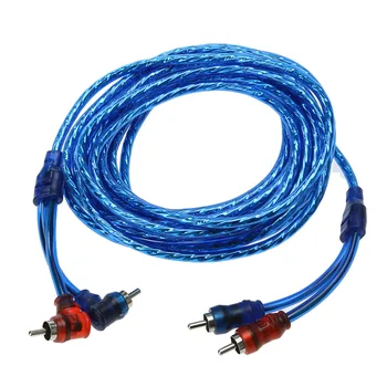 Автомобильный стайлинг Соединительный кабель RCA длиной 5 м, провод динамика для автоусилителя, кабель усилителя мощности автомобильного аудио