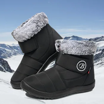 2023 Женские ботинки Водонепроницаемые ботильоны для зимней обуви, сохраняющие тепло, зимние женские ботинки на молнии Botas Mujer
