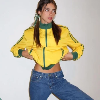 Y2K, женская винтажная уличная одежда с бразильской вышивкой, толстовки на молнии, ветровка Harajuku, куртки на молнии большого размера, одежда в стиле хип-хоп