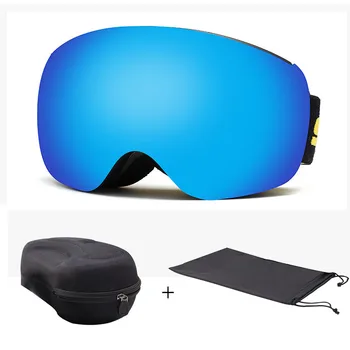 Новые лыжные очки для взрослых, спортивные сноуборд, Лыжные очки, двухслойные ветрозащитные противотуманные очки, Женщины, мужчины
