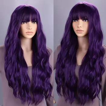 Длинный Фиолетовый парик для женщин 28 