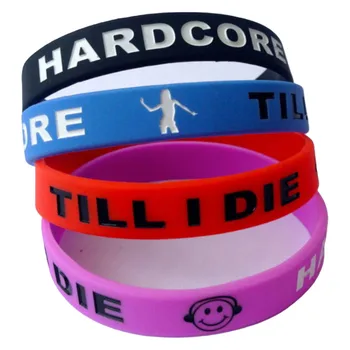 300шт резиновых браслетов Hardcore Till I Die, силиконовые браслеты