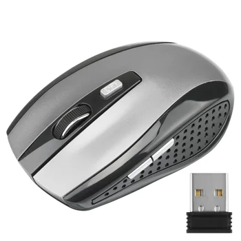Беспроводная мышь 2,4 ГГц, 6 кнопок, оптическая игровая мышь с регулируемым разрешением, геймерские беспроводные мыши с USB-приемником для компьютера ПК