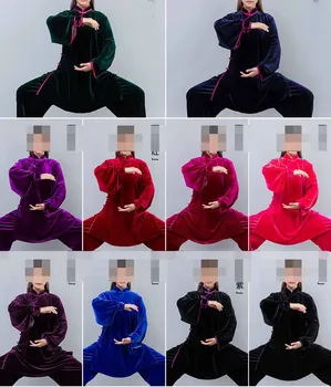 10 цветов РУЧНОЙ работы южнокорейский костюм pleuche tai chi тайцзицюань униформа для боевых искусств кунг-фу костюмы черный/красный/розовый