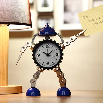 Студенты-роботы-ветряки Metal Friend Используют мультяшный детский Бесшумный будильник, чтобы создать прекрасный маленький будильник, прикроватные часы