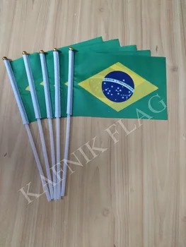 Кафник, 5шт 14*21СМ Флаг Бразилии ручной национальный флаг бесплатная доставка