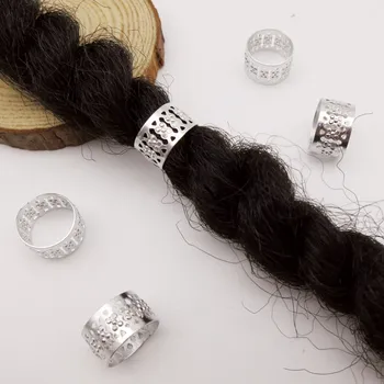 30шт-50шт Большого размера Серебряная/Золотая коса для волос, бусины-дредлоки, регулируемые манжеты, зажимы с отверстием около 12 мм