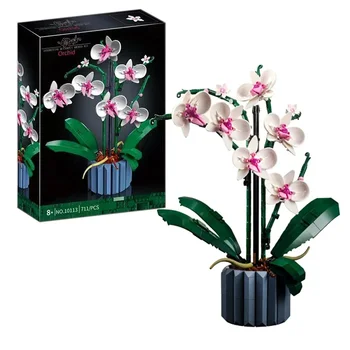 Moc Букет, блок орхидей, цветочные суккуленты, строительные блоки в горшках, подходят для 10311 Romantic Kit Сборка, Строительная игрушка, подарок для девочки