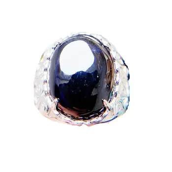 Мужское кольцо с натуральным большим черным сапфиром кольца из стерлингового серебра 925 пробы 12*16 мм 11-каратный драгоценный камень На ювелирные изделия Fine jewelry T236219