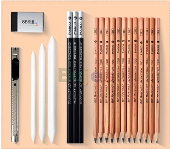 Marco Drawing pen curtain kit 3H-9B мульти-серый рисованный от руки 12 карандашей для эскизов мягкая среднетвердая угольная ручка бумажная кисть художественные принадлежности