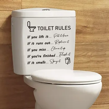 декоративная наклейка для туалета размером 1 шт 11 Дюймов Прозрачная самоклеящаяся Водонепроницаемая Виниловая Наклейка для душа, наклейка для правил туалета
