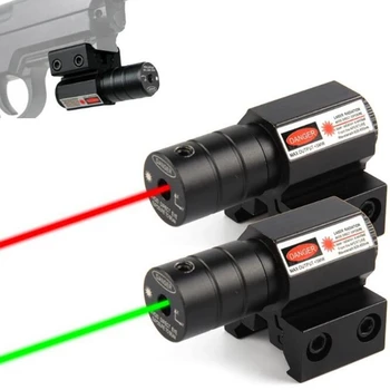 Тактический Красно-Зеленый Точечный Лазерный Прицел 11 мм 20 мм С Регулируемым Креплением На Рейку Пикатинни Винтовка Пистолет Страйкбольный Лазер с Батарейками
