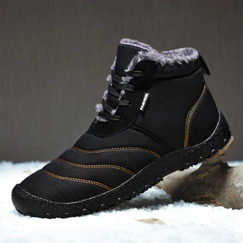Новая мужская зимняя уличная нескользящая повседневная обувь с ворсом и толстой теплой хлопчатобумажной обувью, стильная удобная обувь для ходьбы