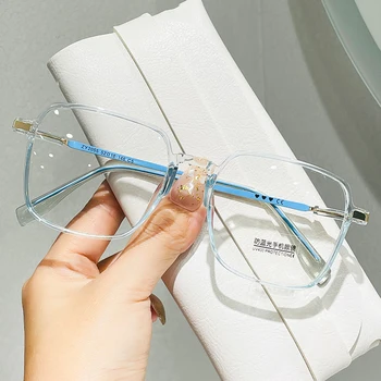Ретро негабаритные очки с защитой от синего света для женщин и мужчин Модная прозрачная оправа для защиты глаз Унисекс Элегантные очки