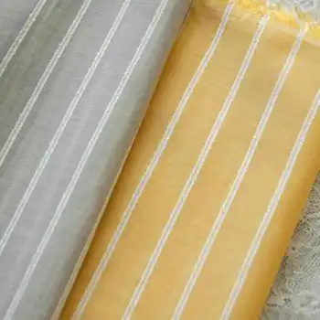 Хорошее качество Изготовления И пошива хлопчатобумажной рубашки Материал для украшения одежды Тонкая Мягкая ткань в желто-серую полоску S1598L
