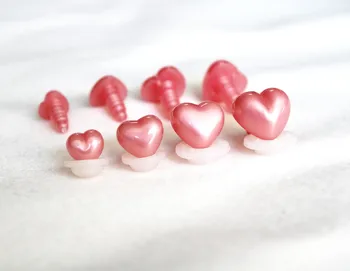 20шт 10мм 13мм 15мм 17мм розовые носы пластиковых игрушек безопасности в форме сердца с шайбой для поделок кукол