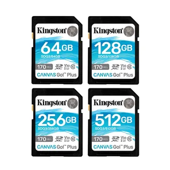 Kingston SD-карта 64 ГБ 128 ГБ 256 ГБ SDG3 Карты Памяти Со скоростью до 170 Мб/с Считывание Флэш-карты V30 U3 C10 для Камеры