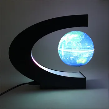 Украшение для домашнего офиса Плавающий электронный глобус с Теллурионом С-образная Магнитная Левитационная лампа Карта мира со светодиодом