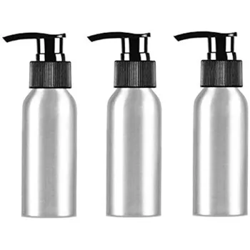 3ШТ 30/50 МЛ Пустых алюминиевых бутылочек для лосьона многоразового использования с насадкой из полипропилена, дозатор косметических образцов, контейнеры для туалетных принадлежностей