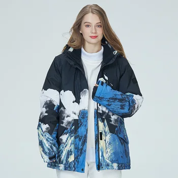 Новая лыжная куртка для мужчин и женщин с одинаковым стилем зимнего утепления и утолщенной курткой для сноуборда